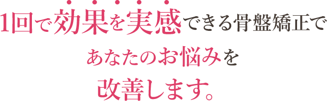即日に変化を実感できる施術であなたのお顔と体のトラブルを改善します。